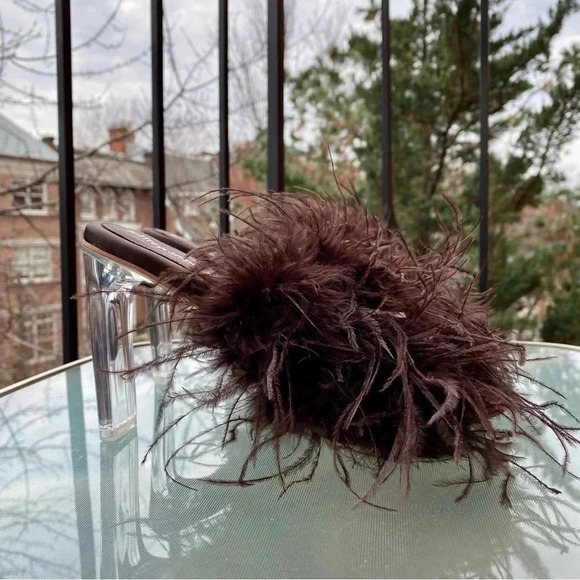 New Jeffrey Campbell Daisy Glass Feather Heels in Brown - Picture 5 of 13